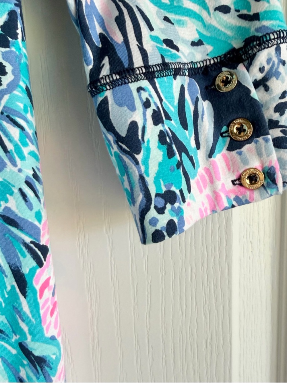 Lilly Pulitzer Sophie Dress High Tide Navy Party in Paradise UPF 50+ - Picture 7 of 10